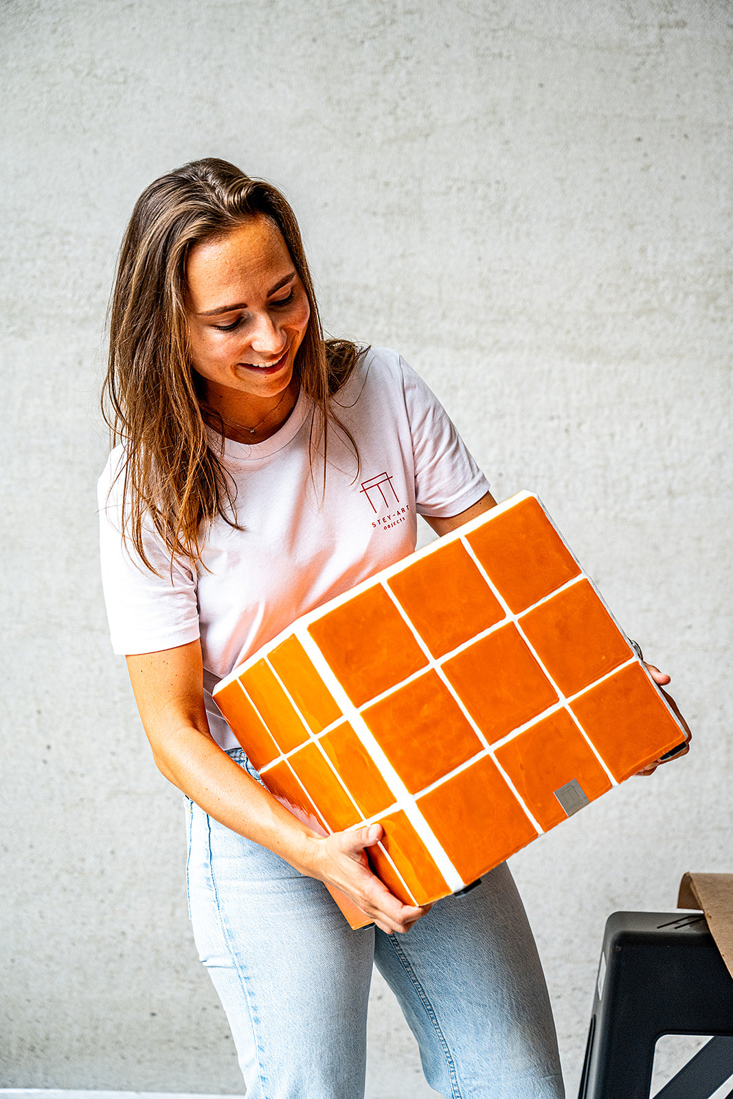 steyart tegeltafel mortex belgiandesign interior eyecatcher interieur furniture handcrafted uniekinterieur